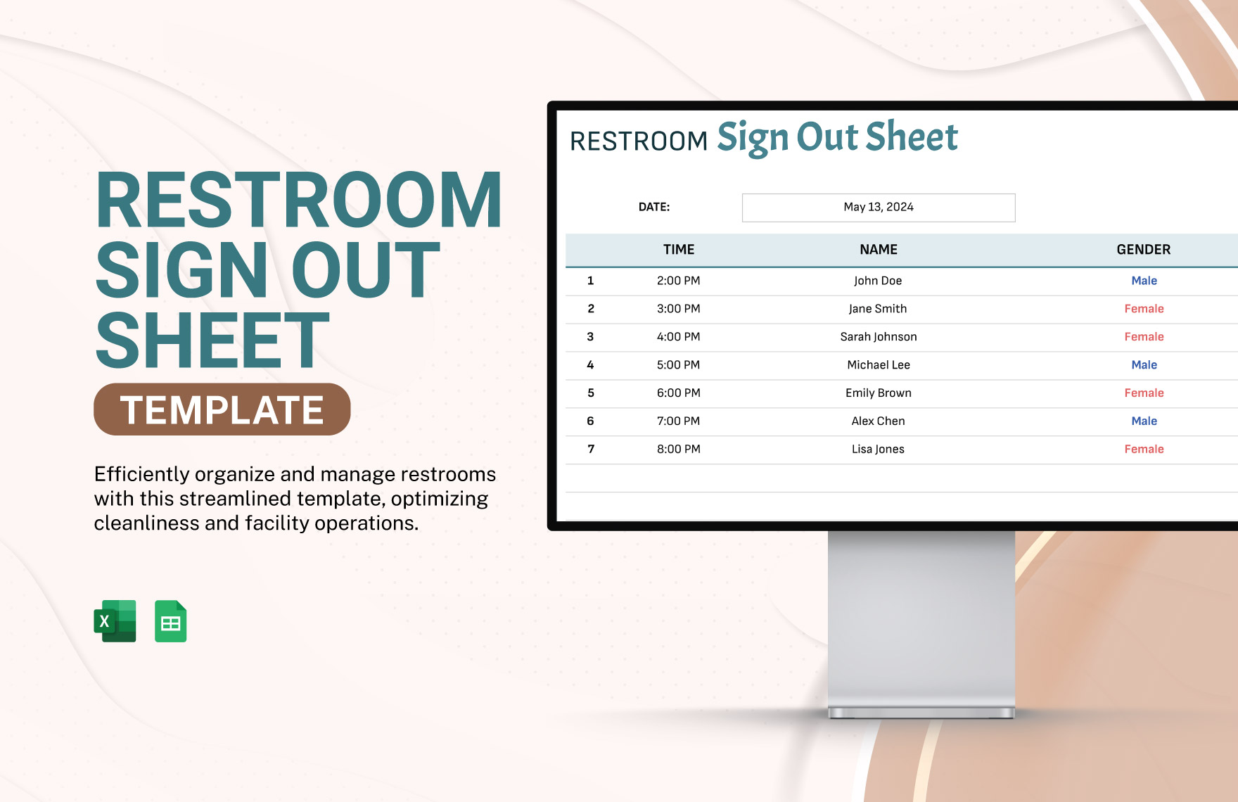 Restroom Sign Out Sheet Template