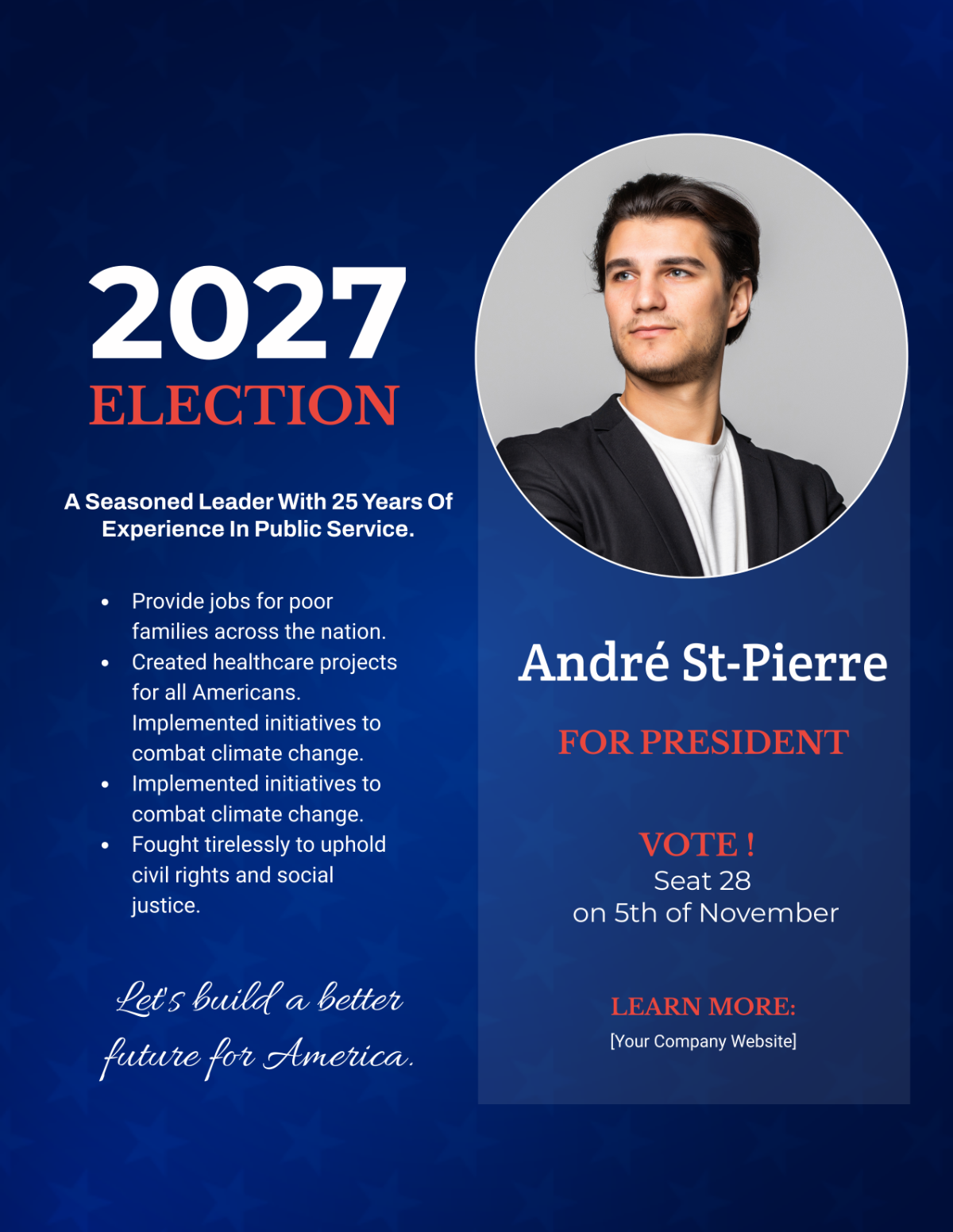 Presidential Campaign Flyer Template - Edit Online & Download