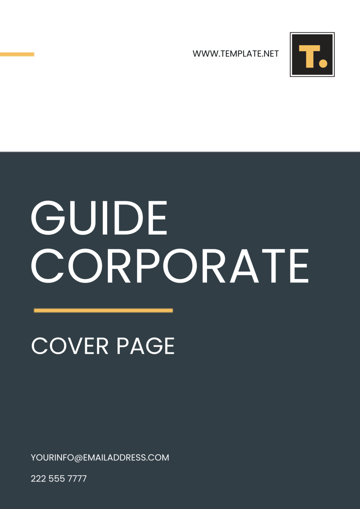 Free Guide Corporate Cover Page Template