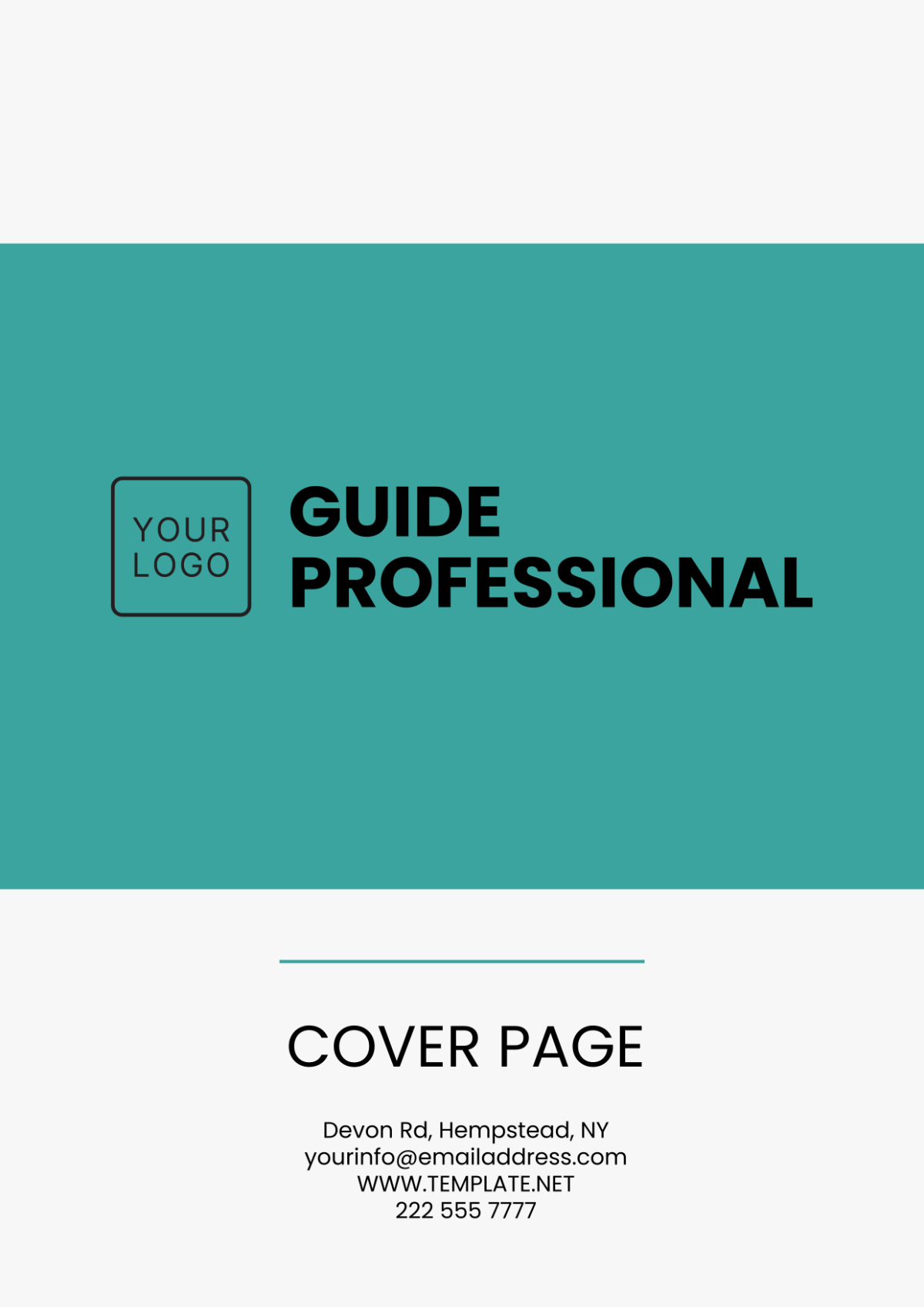 Guide Professional Cover Page Template - Edit Online & Download