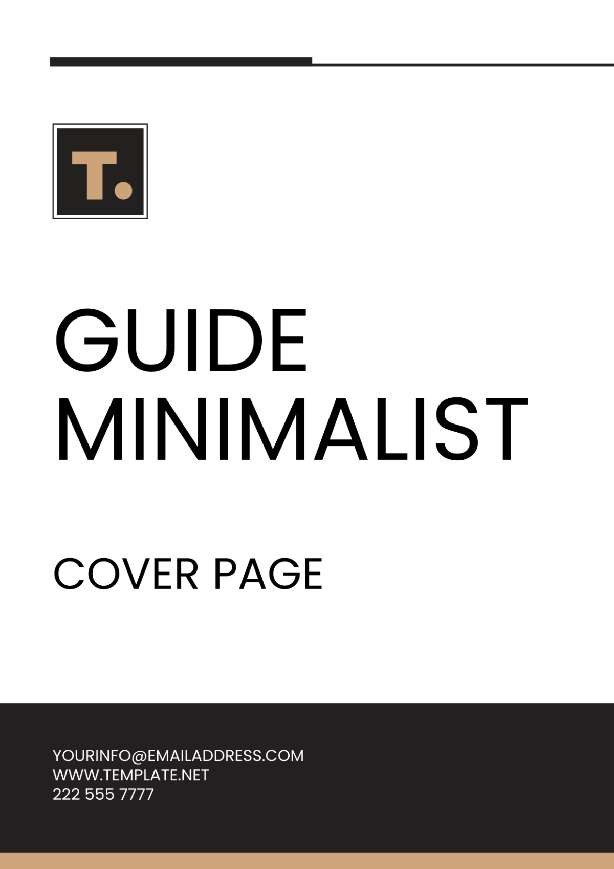 Free Guide Minimalist Cover Page Template
