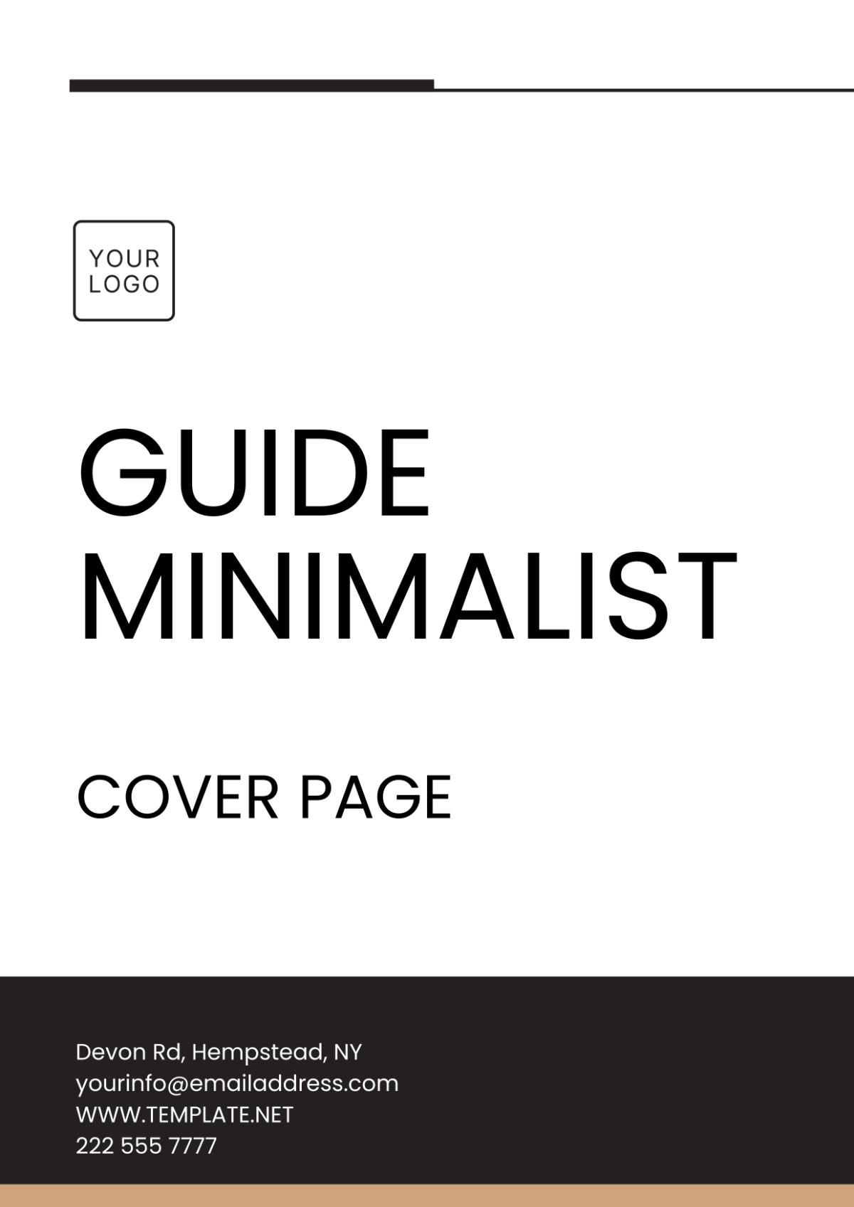 Guide Minimalist Cover Page Template - Edit Online & Download