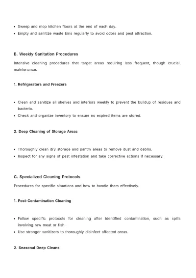 Free Restaurant Food Safety Plan Template to Edit Online
