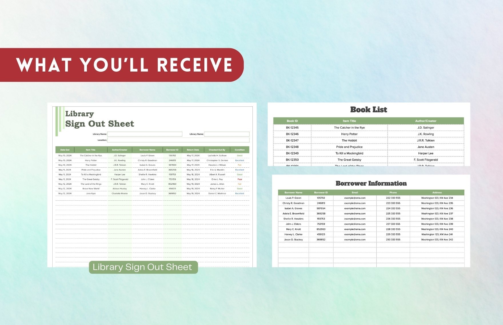 Library Sign Out Sheet Template