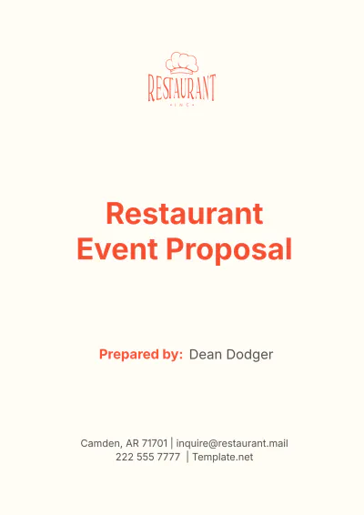 Free Restaurant Event Proposal Template to Edit Online