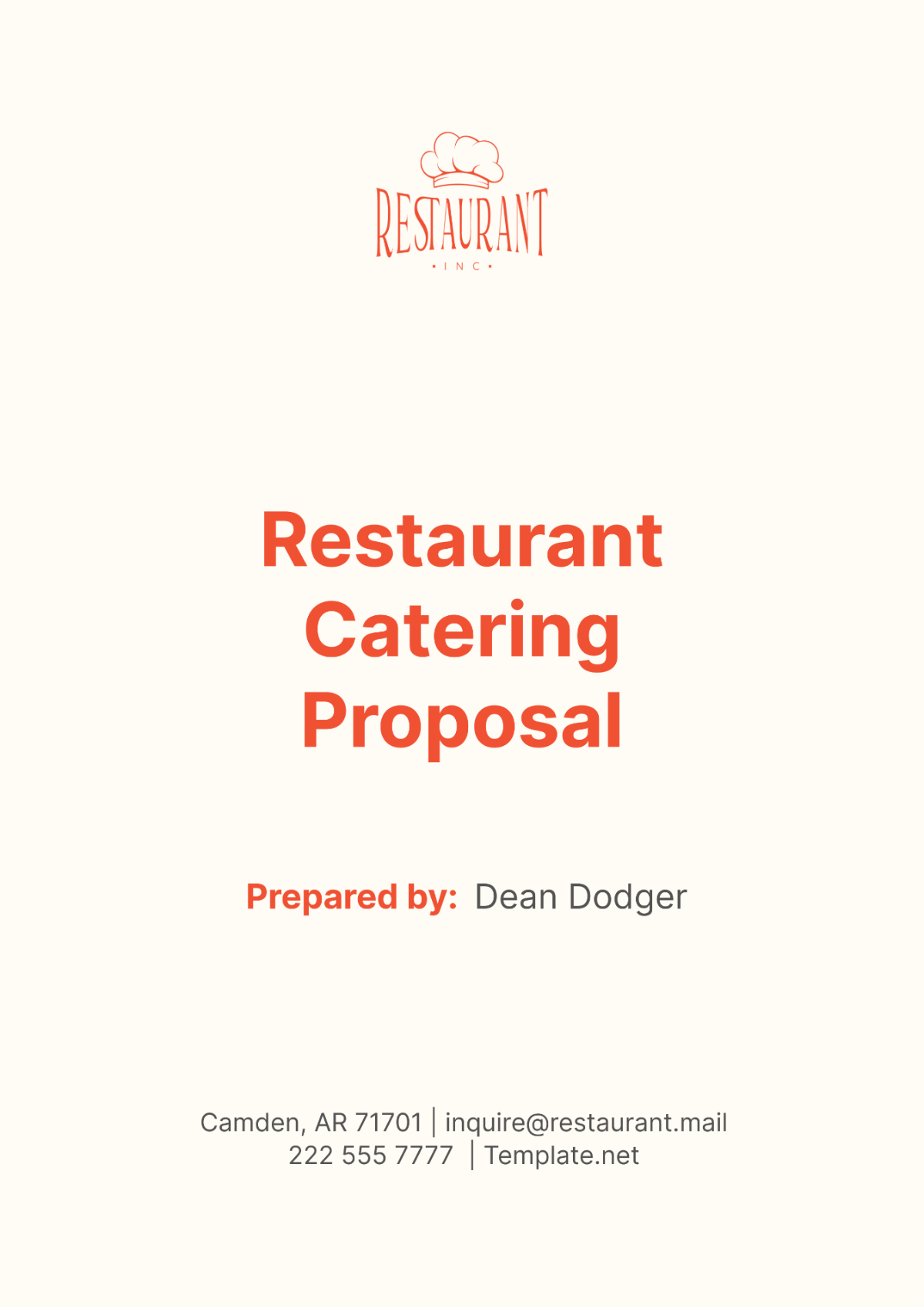 Restaurant Catering Proposal Template - Edit Online & Download