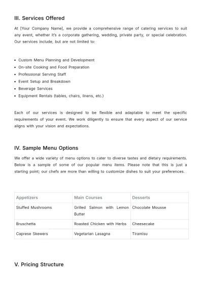 Free Restaurant Catering Proposal Template to Edit Online