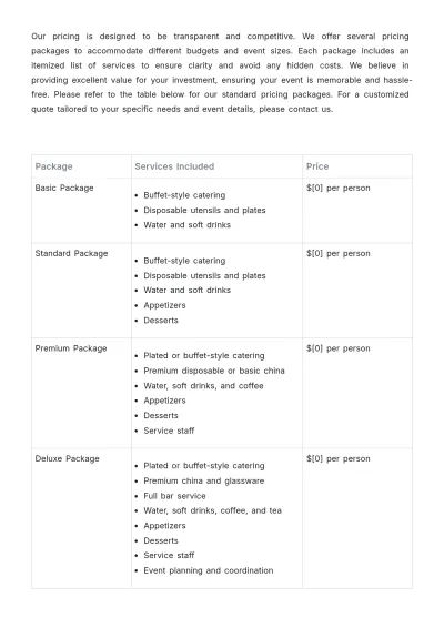 Free Restaurant Catering Proposal Template to Edit Online