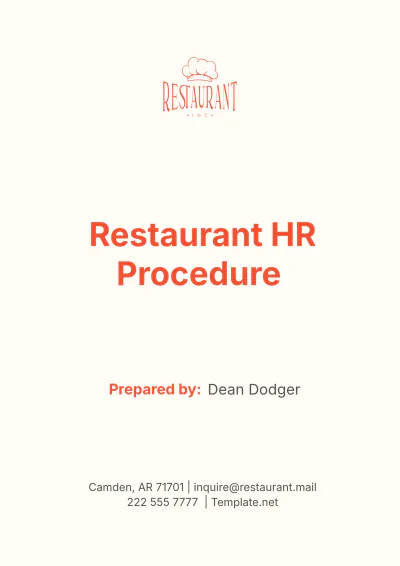 Free Restaurant HR Procedure Template to Edit Online