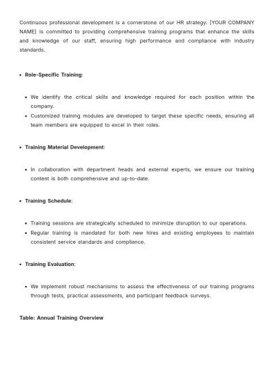 Free Restaurant HR Procedure Template to Edit Online