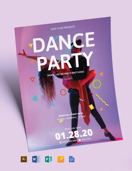 FREE Dance Flyer Template - Download in Word, Google Docs, Illustrator ...