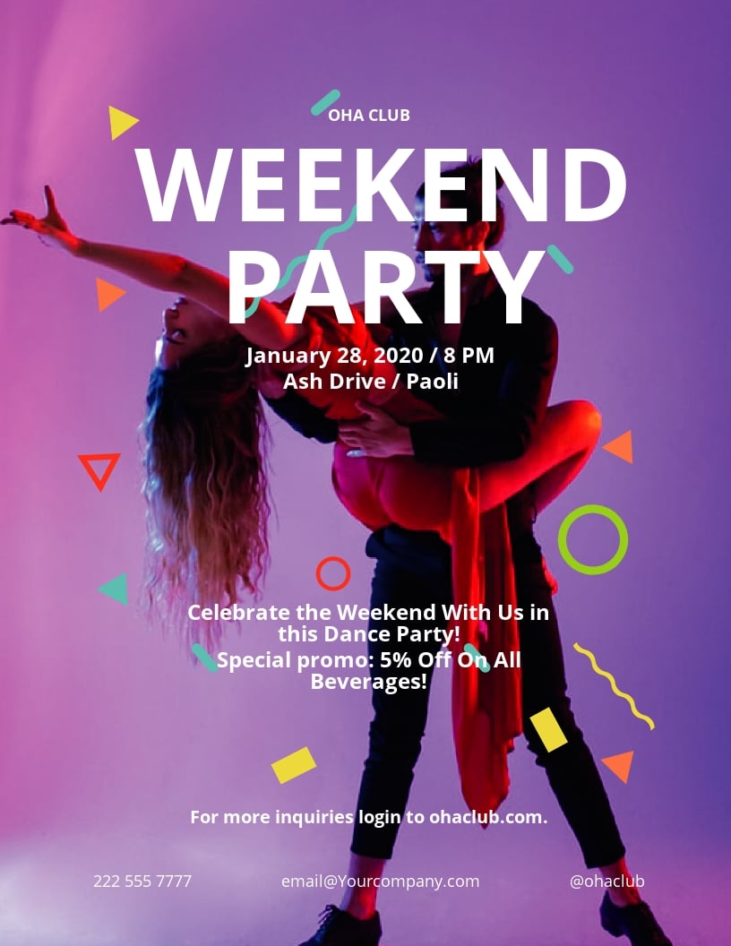 Club Dance Party Flyer Template - Google Docs, Illustrator, Word For Dance Flyer Template Word