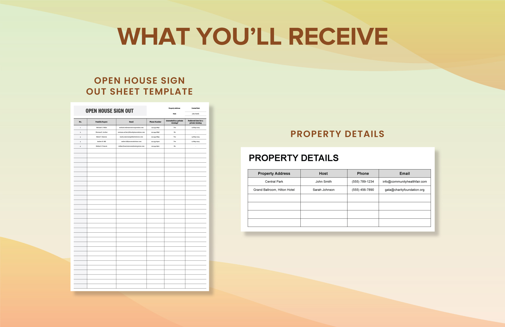 Open House Sign Out Sheet Template