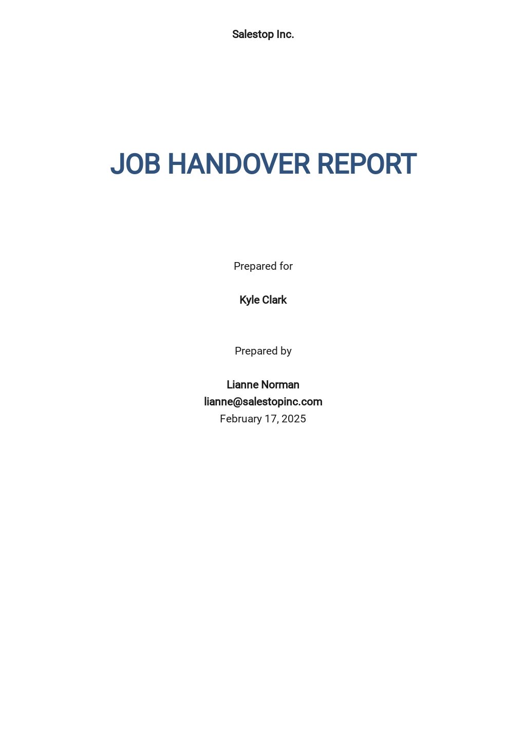 Job Handover Report Template - Google Docs, Word  Template.net Pertaining To Handing Over Notes Template
