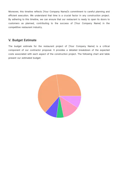 Free Restaurant Contractor Proposal Template to Edit Online