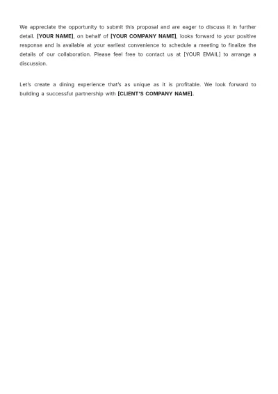 Free Restaurant Service Proposal Template to Edit Online