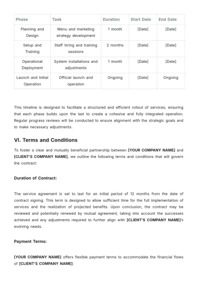 Free Restaurant Contract Proposal Template to Edit Online