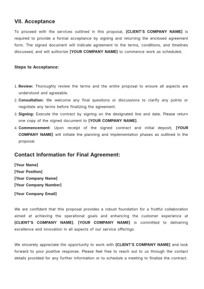 Free Restaurant Contract Proposal Template to Edit Online