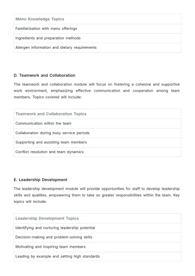 Free Restaurant Training Proposal Template to Edit Online