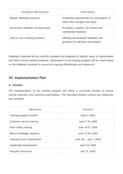 Free Restaurant Training Proposal Template to Edit Online