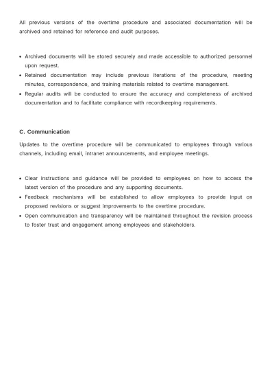 Free Restaurant Overtime Procedure Template to Edit Online