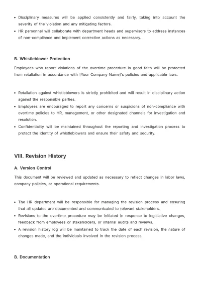 Free Restaurant Overtime Procedure Template to Edit Online
