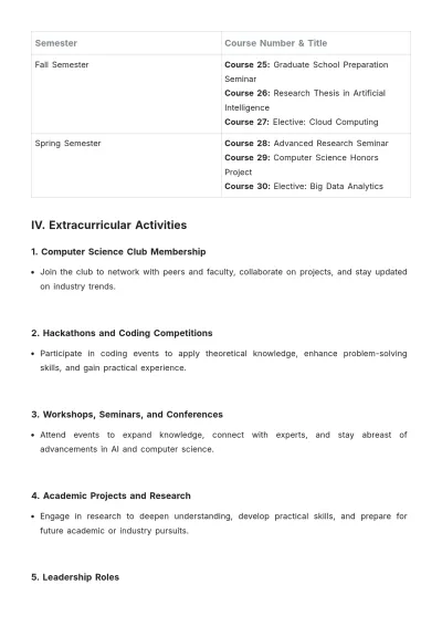 Free 5 Year Academic Plan Template to Edit Online