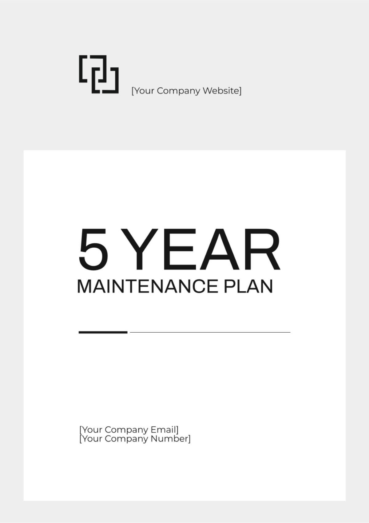 5 Year Maintenance Plan Template - Edit Online & Download