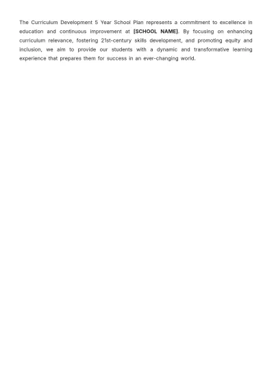 Free 5 Year School Plan Template to Edit Online