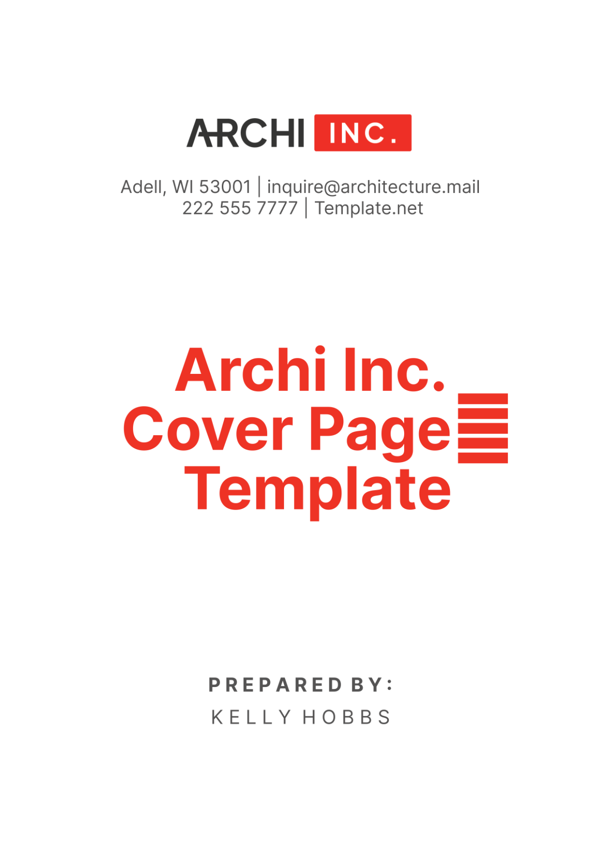 Architecture Cover Page Template