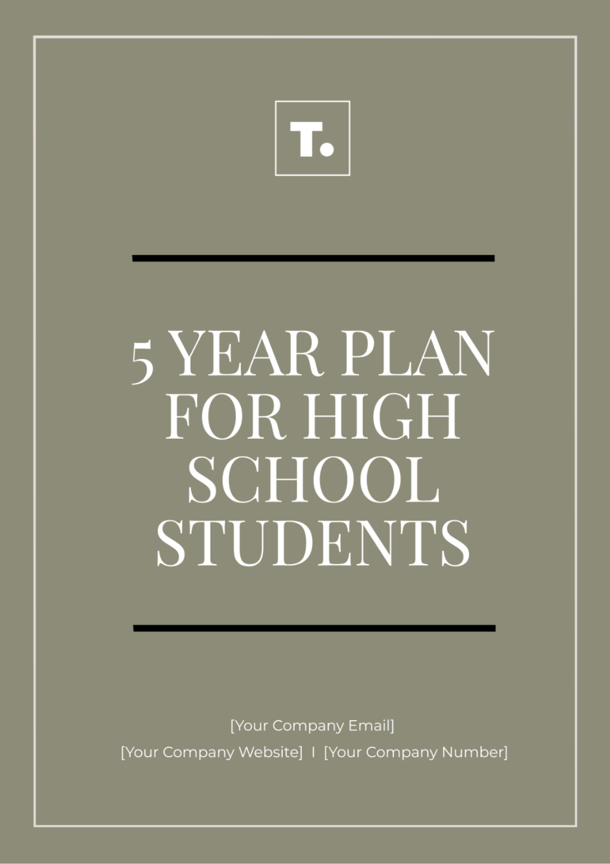 5 Year Plan Template For High School Students - Edit Online & Download