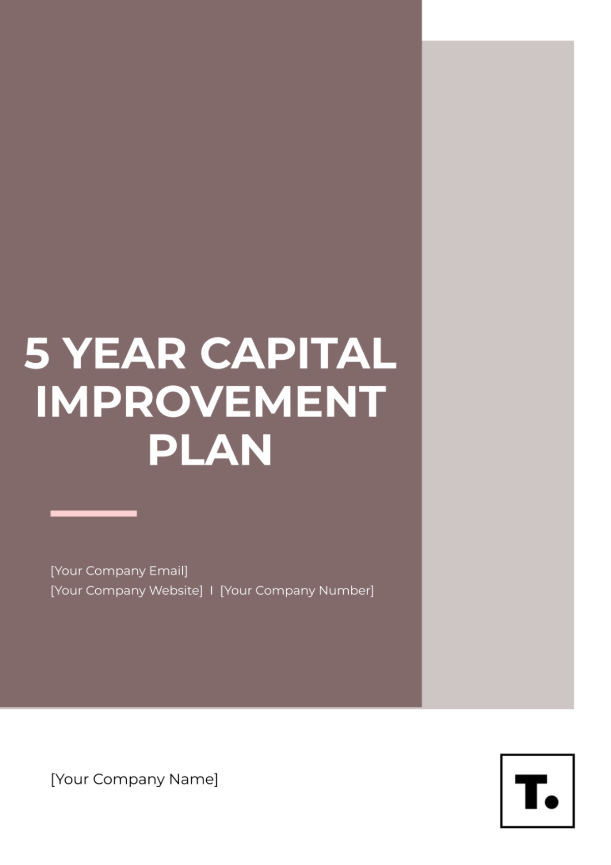 5 Year Capital Improvement Plan Template - Edit Online & Download