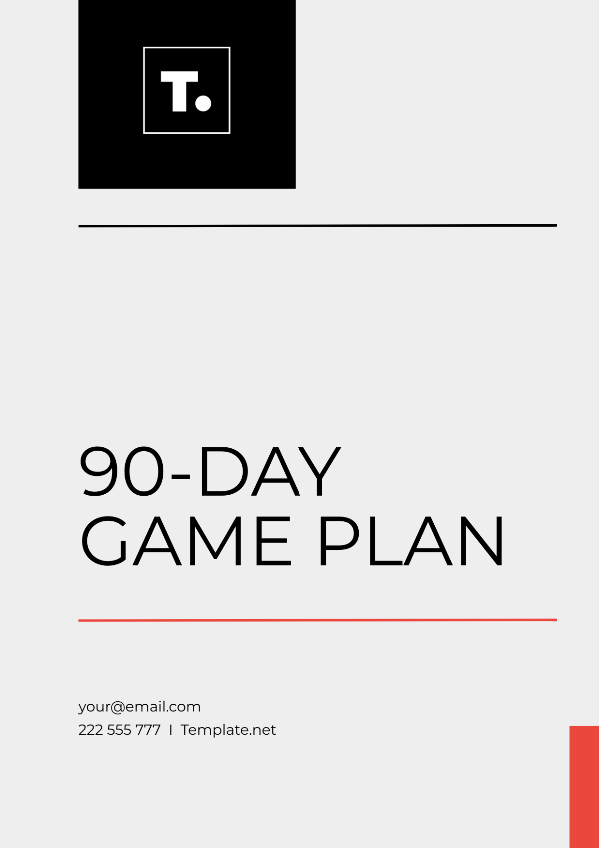 90 Day Game Plan Template - Edit Online & Download Example | Template.net