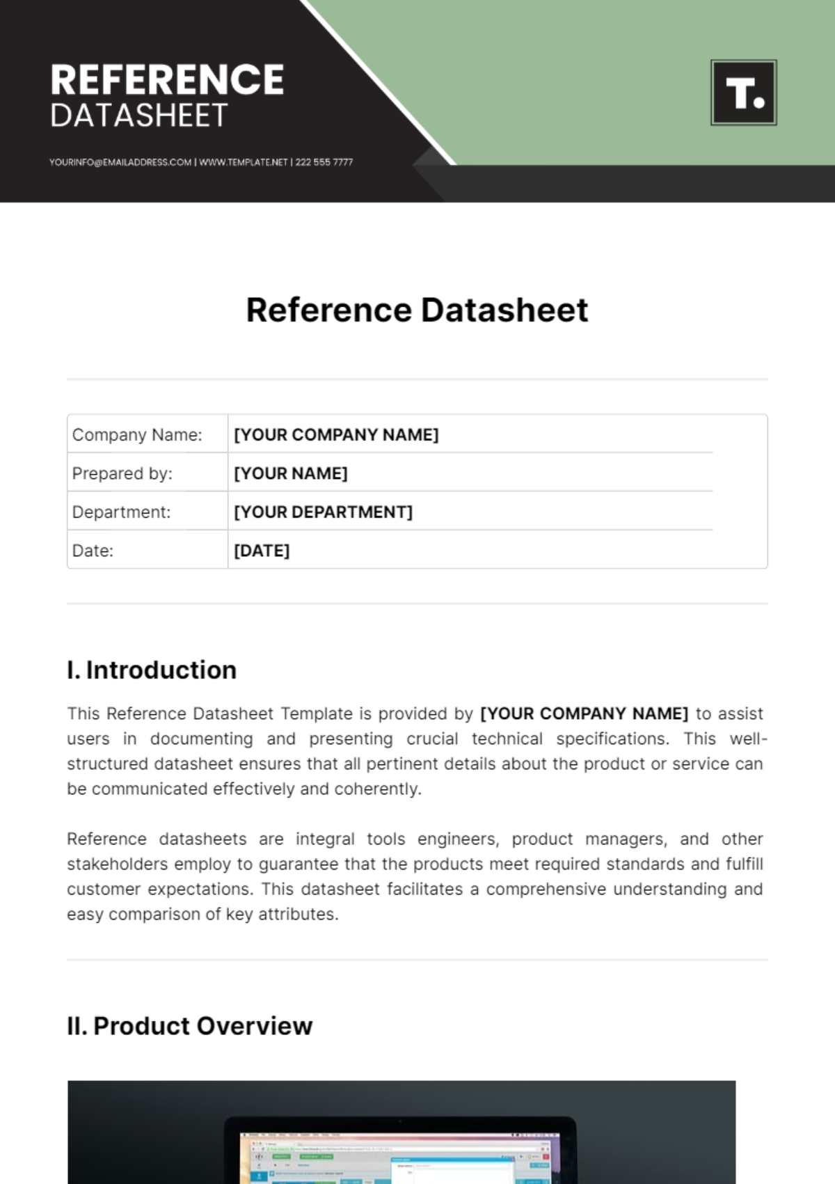 Reference Datasheet Template - Edit Online & Download