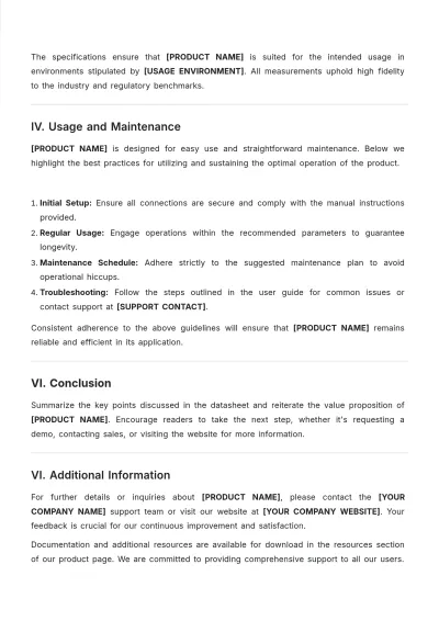 Free Reference Datasheet Template to Edit Online