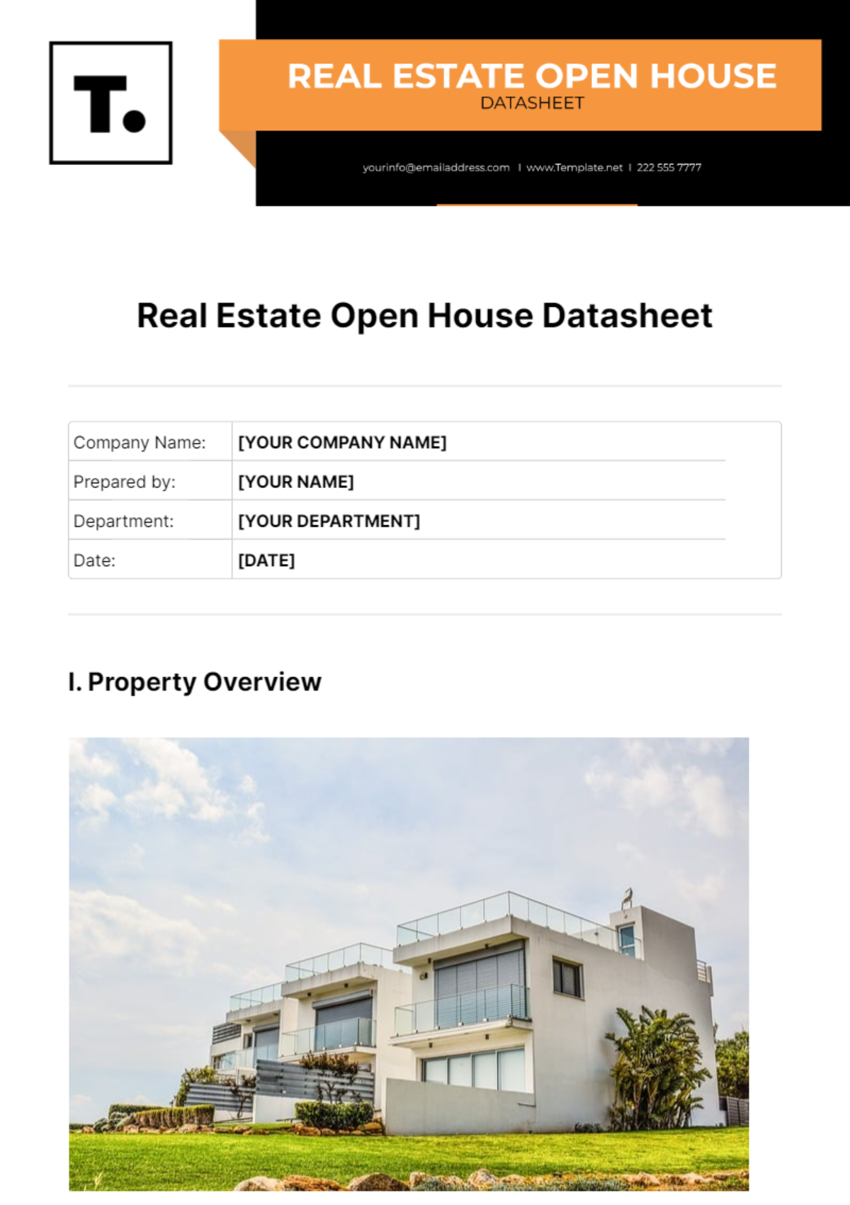 Real Estate Open House Datasheet Template - Edit Online & Download