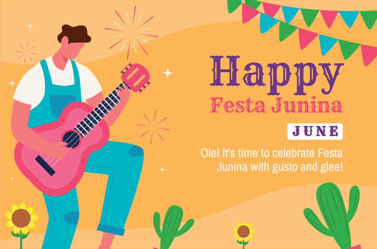 Free Happy Festa Junina Banner Template
