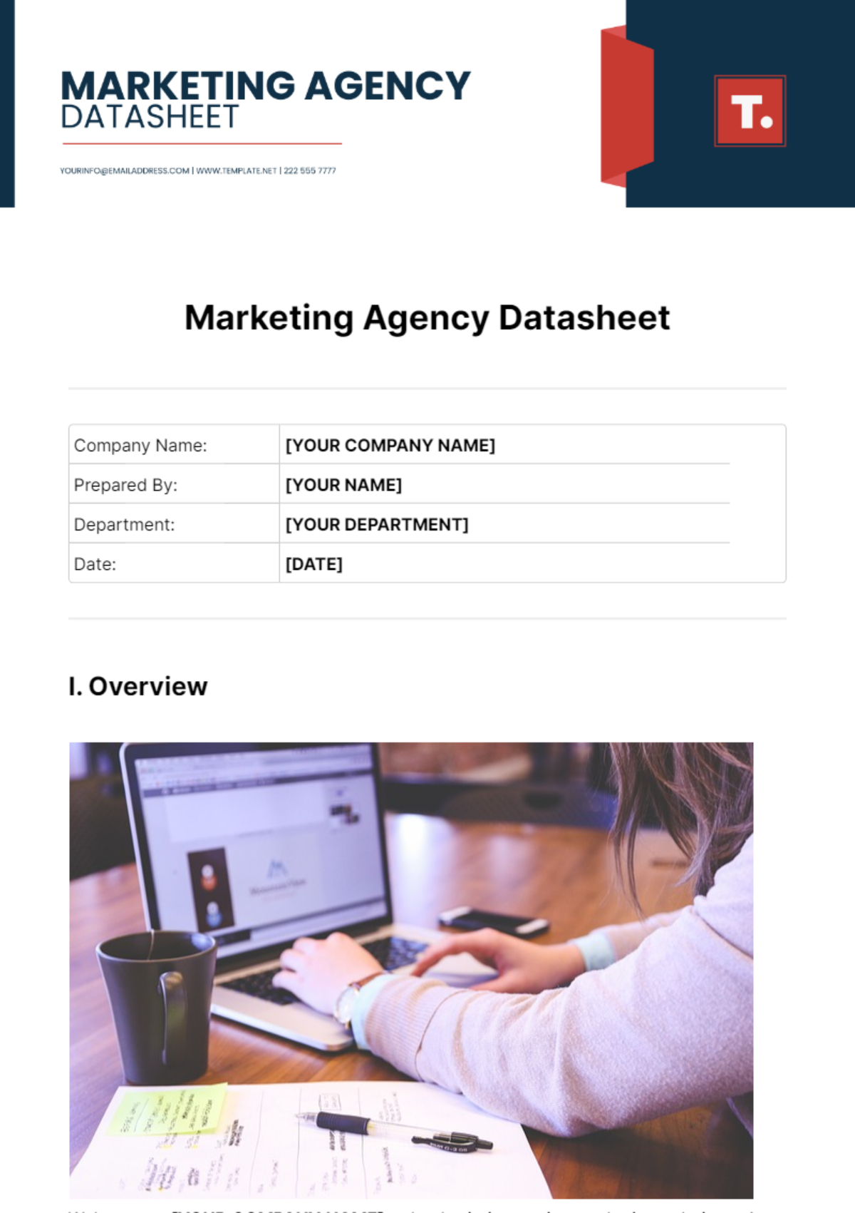 Marketing Agency Datasheet Template - Edit Online & Download