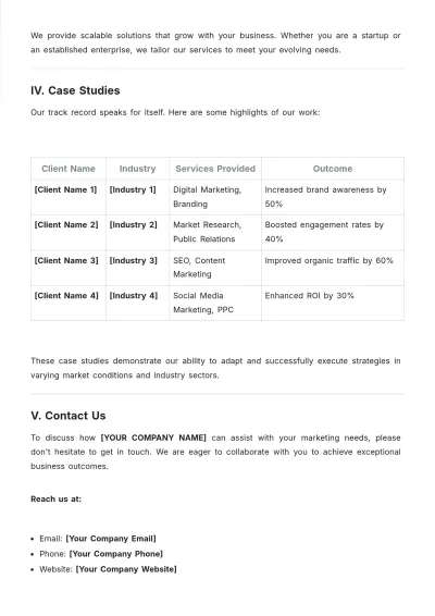 Free Marketing Agency Datasheet Template to Edit Online