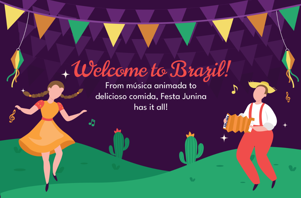 Free Festa Junina Decorative Banner Template
