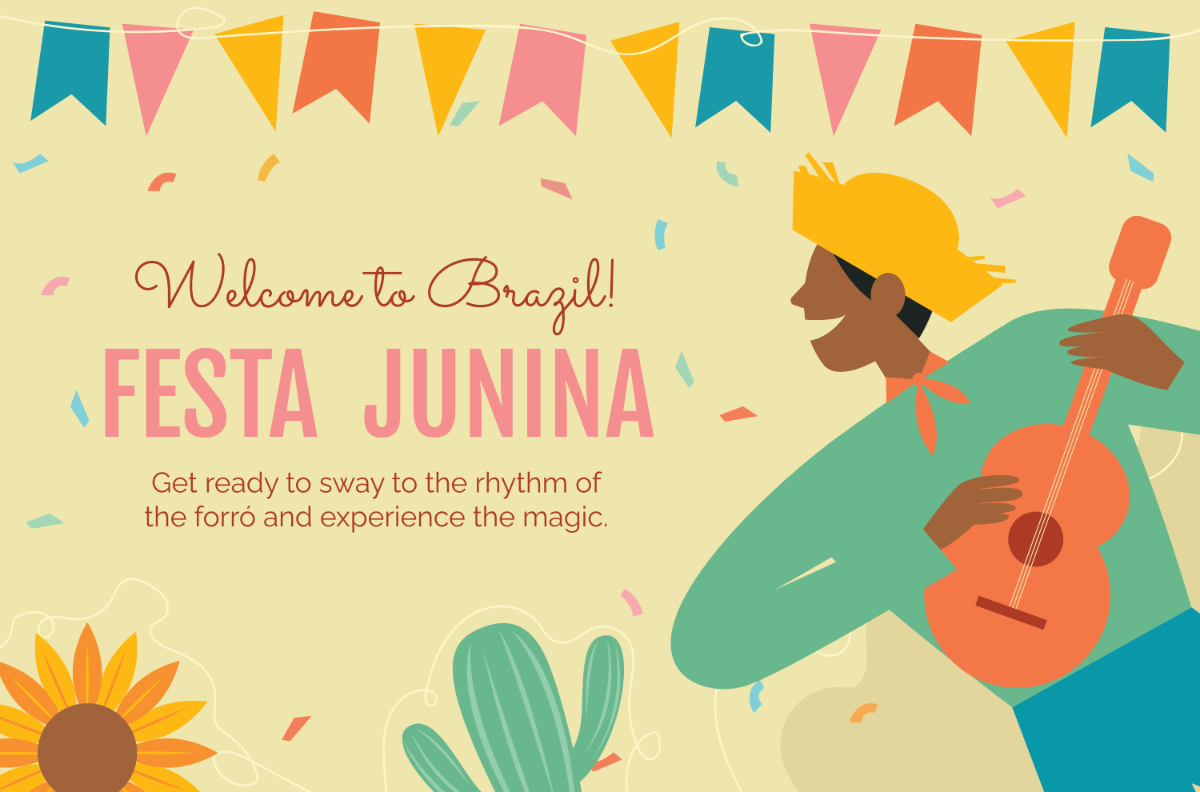 Free Abstract Colorful Festa Junina Banner Template