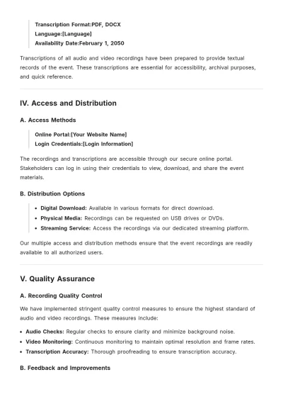 Free Event Recording Datasheet Template to Edit Online