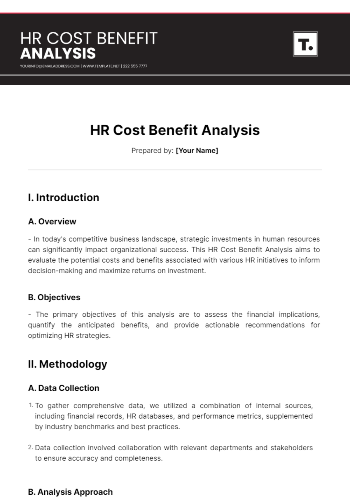 Hr Cost Benefit Analysis Template - Edit Online & Download