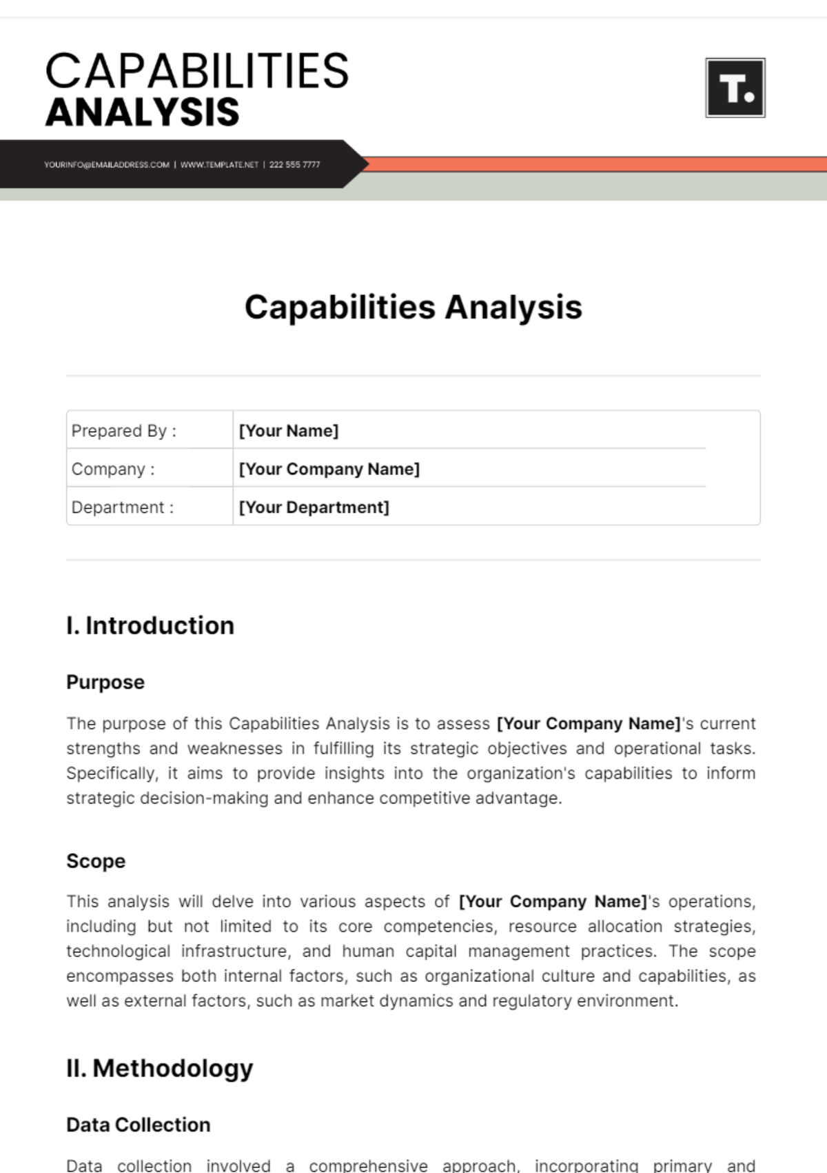 Capabilities Analysis Template - Edit Online & Download