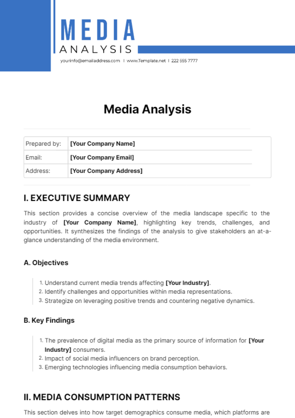 Media Analysis Template - Edit Online & Download