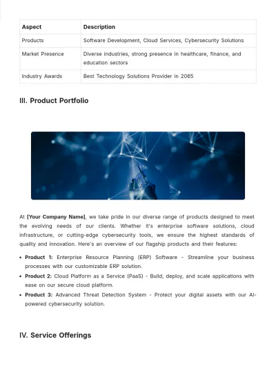 Free Company Datasheet Template to Edit Online