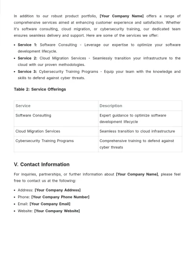 Free Company Datasheet Template to Edit Online