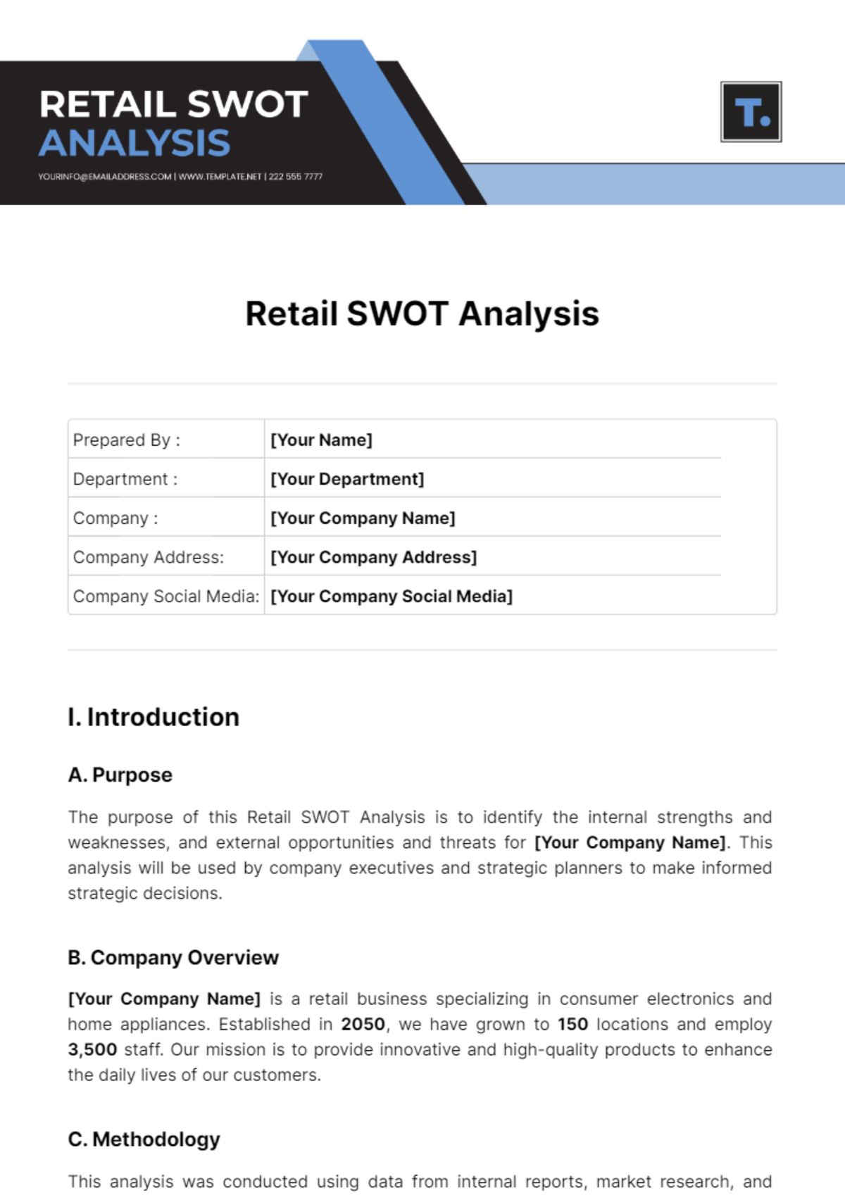 Retail SWOT Analysis Template