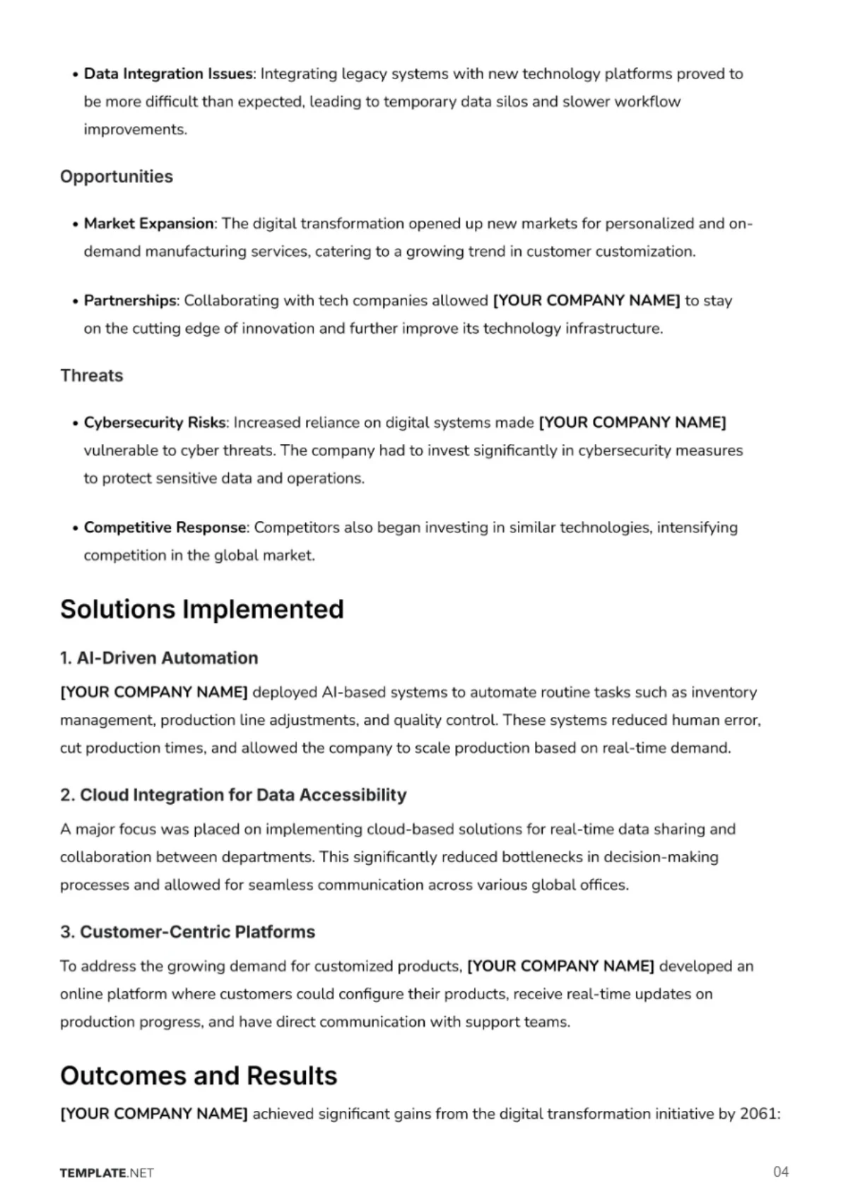 Free Case Study Analysis Template to Edit Online
