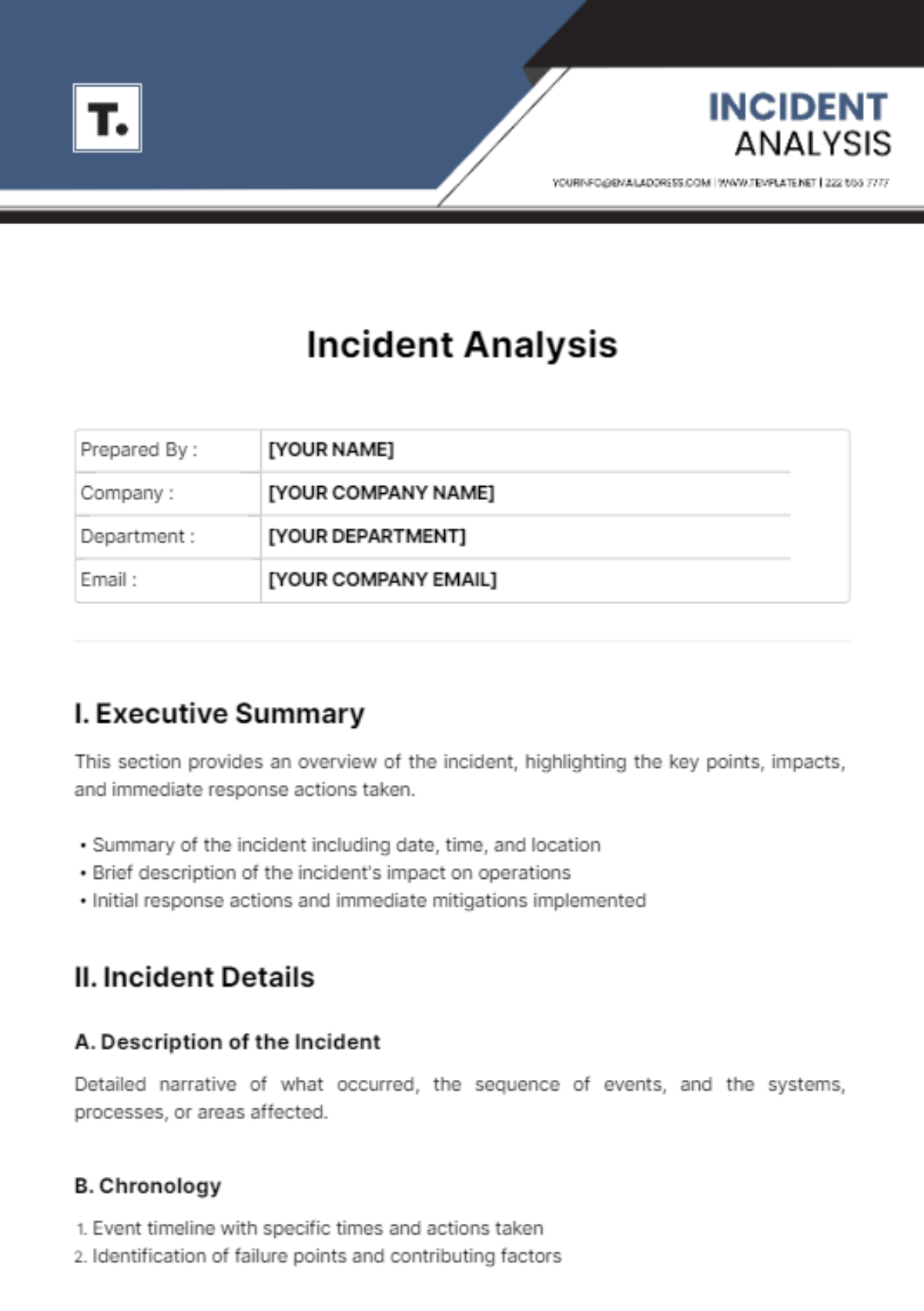 Incident Analysis Template - Edit Online & Download